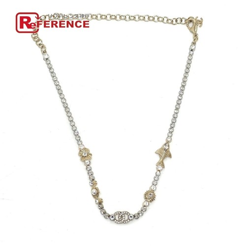 CHANEL Abe913 25C Costume Strath Perla Gusto Marino Collana Strass Metallo Wo