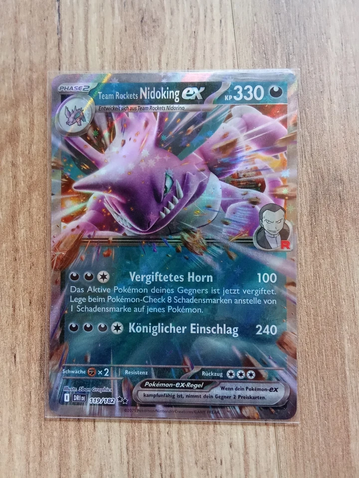 Pokemon Karte Team Rockets Nidoking EX Deutsch 119/182 - Bild 1 von 1