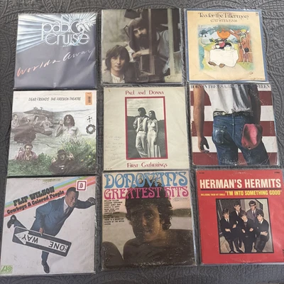 Nine Rock / Pop albums - 50's60's, 70's, 80's Used - Bruce, Donovan, Cat Stevens - Image 1 of 4