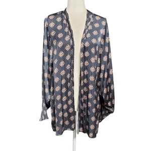 Grade & Gather offene Strickjacke Damen M/L grau langarm gemustert Kimono - Bild 1 von 8