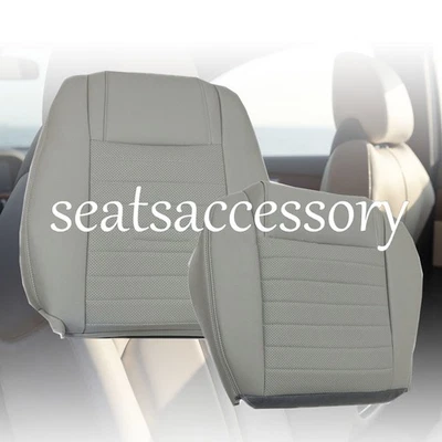 Cubierta de asiento de cuero gris para Ford Mustang GT 2005 2006-2009 inferior y superior del conductor Foto 1 de 4