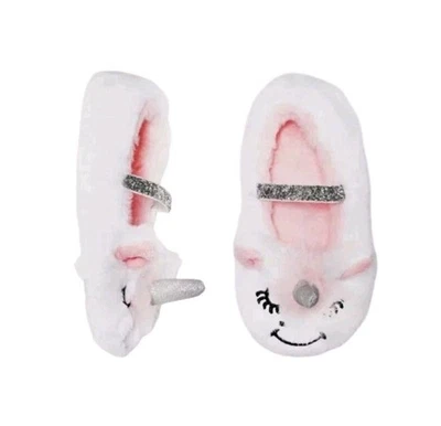 Unicorn Toddler Girls' Cat & Jack Ballet Style Fluffy Slippers House Shoes - Image 1 of 3