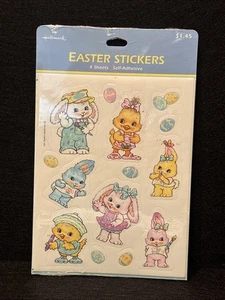 Pegatinas de Pascua pastel vintage años 90 4 hojas NUEVO sello nuevo stock antiguo - Imagen 1 de 4