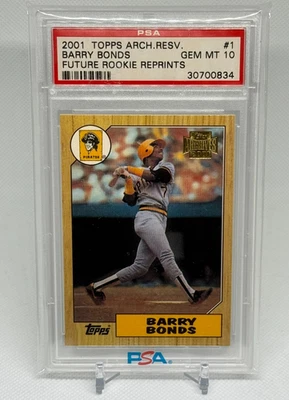BARRY BONDS 2001 TOPPS ARCHIVES RESERVE PSA 10 FUTURE ROOKIE REPRINTS PIRATES - Image 1 of 2