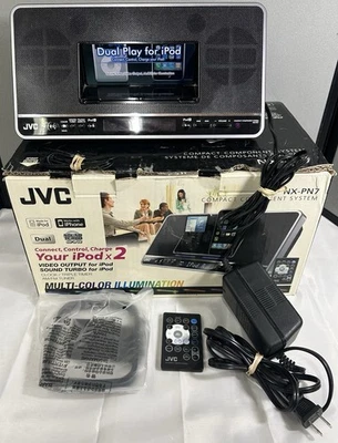 JVC Compact Sound System NX-PN7 Dual iPod Dock 30 Pin Stereo Charge Color Change - Image 1 of 4