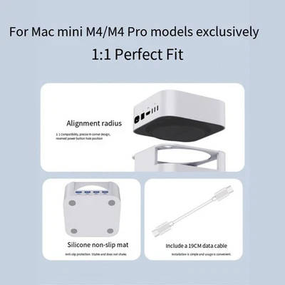 Für Mac Mini USB 3 0 Dockingstation Aluminiumlegierung Stylisch Silber Farbe - Bild 1 von 4