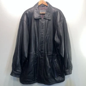Vintage Couture by J. Park Mens Long Soft Lamb Leather Jacket Black Size Large - Picture 1 of 13
