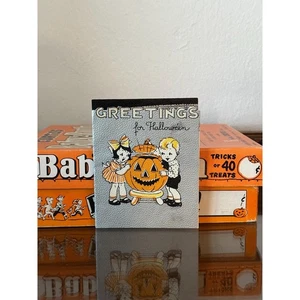 1939 Hallmark RARE Greetings for Halloween Grußkarte 4,5x4 USED - Bild 1 von 6