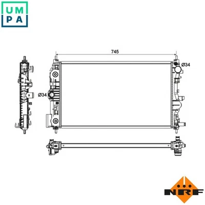 RADIATOR ENGINE COOLING 53131 FOR LLW 2.0L LXT/LDE 1.6L A20/B20NFTLNP 2.0L 4cyl - Image 1 of 4