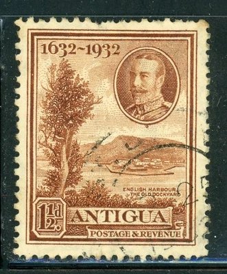 ANTIGUA 69 SG83 Used 1932 1&1/2p KGV English Harbour, The Old Dockyard CV$6 - Image 1 of 2