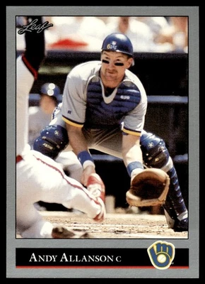 1992 Leaf Andy Allanson Milwaukee Brewers #510 - Image 1 of 2