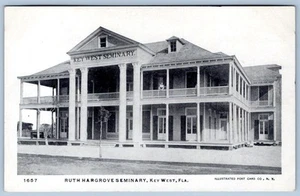 Postal antigua anterior a 1907 RUTH HARGROVE SEMINARIO LLAVE OESTE FLORIDA - Imagen 1 de 2