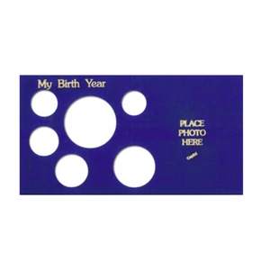 Blue Capital Plastics 6 monedas EE. UU. Juego de soporte para año de nacimiento-ike dólar a centavo - Imagen 1 de 2