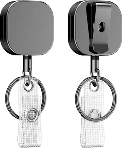 2 Pack Metal Retractable Keychain Heavy Duty Retractable Badge Reel for - Picture 1 of 7