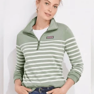 Sudadera Pullover Vineyard Vines Dreamcloth Cuarto Cremallera Mujer’s Mediana - Imagen 1 de 4