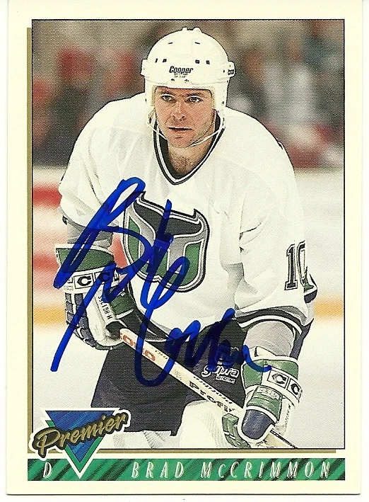 Brad McCrimmon Hand Signed 1994 Topps Premier Hockey Card #391 Autograph Whalers - Image 1 of 1