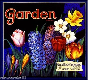 Los Angeles California Garden Orange Citrus Obstkiste Box Etikett Kunstdruck - Bild 1 von 1