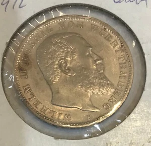 1912 Wurttemberg Germany Large Silver  3 Mark-nice - Picture 1 of 4