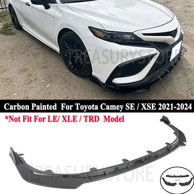 Divisor de labios parachoques delantero estilo carbono para Toyota Camry SE XSE 2021-2024 V Foto 1 de 4