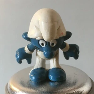 Vintage 1980 Peyo Schleich Schlumpf Spielzeug PVC Figur Turnstange Turner Made in Portugal - Bild 1 von 7