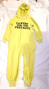 Dr. Seuss Adult The Grinch Hooded Costume Cosplay Union Suit Pajamas - Picture 1 of 14