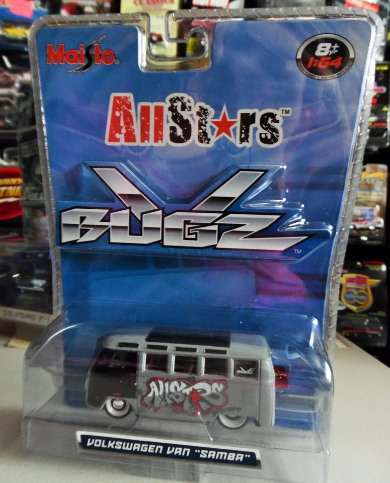 MAISTO VW VOLKSWAGEN VAN SAMBA BUS GRIS TODAS LAS ESTRELLAS V BUGZ COCHE COLECCIONABLE RARO Foto 1 de 1