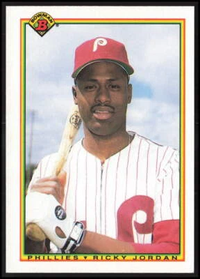 1990 Bowman #156 Ricky Jordan Philadelphia Phillies Baseball Card - Image 1 of 2