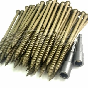 200mm 8" TIMBERFIX RAILWAY SLEEPER FASTENER LANDSCAPE SCREWS DECKING - Picture 1 of 3