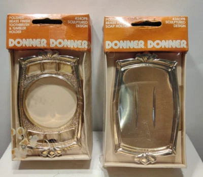 Donner Donner Polished Brass Finish Toothbrush Tumbler Holder & Soap Holder - Image 1 of 4