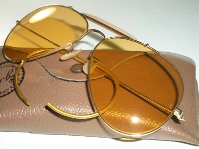 GAFAS DE SOL AVIADOR B&L RAY-BAN GP AMBERMATIC OUTDOORSMAN II AÑOS 80 VINTAGE 62 MM Foto 1 de 4