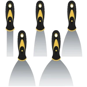 5 Pack Stainless Steel Putty Knife Set Paint Scraper for Repairing Drywall - Picture 1 of 7