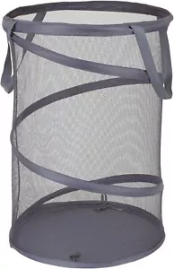 2027-1-Up Collapsible Mesh Laundry Hamper | Charcoal - Picture 1 of 6