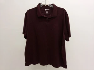 Haggar Men's Shirt Maroon Short Sleeve Button Collar Casual Polos Shirt Size XXL - Picture 1 of 9