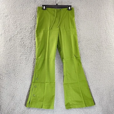 Pantalones de enfermera vintage BLANCO CRUZADO con cordón exfoliantes bootleg azul marino botones laterales XS Foto 1 de 4