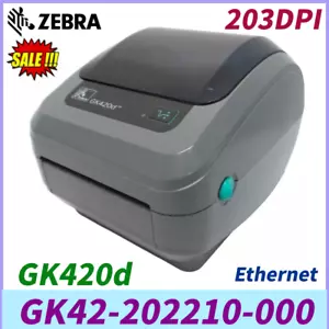 Zebra GK420d Direct Thermal Barcode Label Printer Ethernet Port GK42-202210-000 - Picture 1 of 10