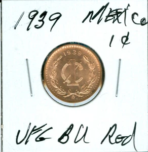 1939 MEXICO CENTAVO ULTRA FINEST GRADE GEM BU RED RARE * - Picture 1 of 2
