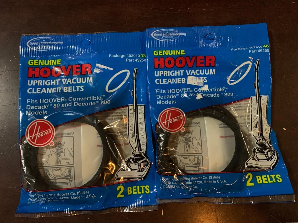 Hoover Type 48 Part 49258 / 40201048 Vacuum Cleaner Belts 2 Pack - Open