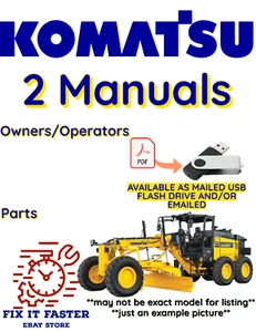 KOMATSU 850 MOTOR GRADER OWNERS PARTS OPERATORS MANUALS PDFS ON USB - Picture 1 of 3