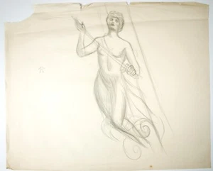 Arthur Wragg (1903– 1976) Drawing of ships Figurehead - Picture 1 of 2