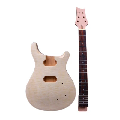 1set guitar kit 22fret guitar neck quilted maple guitar body set in heel DIY - Image 1 of 4