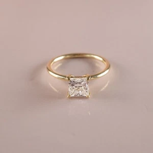 Princess Cut Moissanite Solitaire Engagement Ring 1CTW VVS1 D Promise Ring Her - Picture 1 of 5
