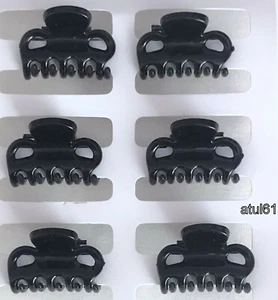 6 Black 2.5 Cm Mini Small Hair Claw Clamps~hair Clips~hair Grips~bulldog - Picture 1 of 20