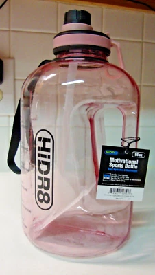 NEW  HiDR8 85 Oz Motivational Sports Bottle BPA Free Stay Hydrated PINK - Image 1 of 2