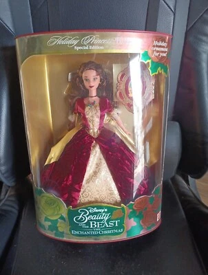 Muñeca Holiday Princess Belle Disney 1997 La Bella y la Bestia Mattel 16710 nueva en caja Foto 1 de 3
