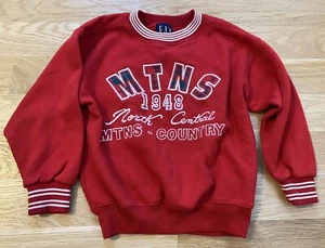 GAP~MTNS 1948 North Central Country Sweatshirt~Kids S 6/7~Red~Cotton Vintage 90s - Picture 1 of 6