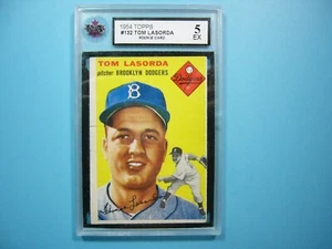 1954 TOPPS MLB BASEBALL CARD #132 TOMMY LASORDA ROOKIE RC KSA 5 EX '54 TOPPS GL - Picture 1 of 4