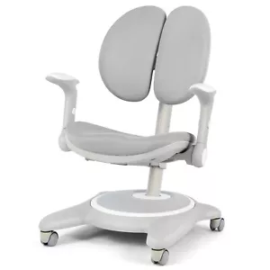 Gray Height Adjustable Kids Study Chair Liftable Desk Chair Boys Girls w/Wheels - Picture 1 of 15
