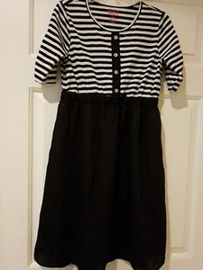 Circo Girls Black & White Striped Dress Size XL - Picture 1 of 4