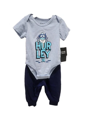 Juego de 2 sudaderas manga larga azul 6M Hurley Boys Foto 1 de 4