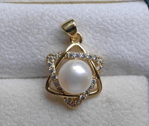 HEISSER AAAAA 8-9 MM SÜDSEE ECHTE WEISSE OHRSTECKER PERLE ANHÄNGER @ - Bild 1 von 2